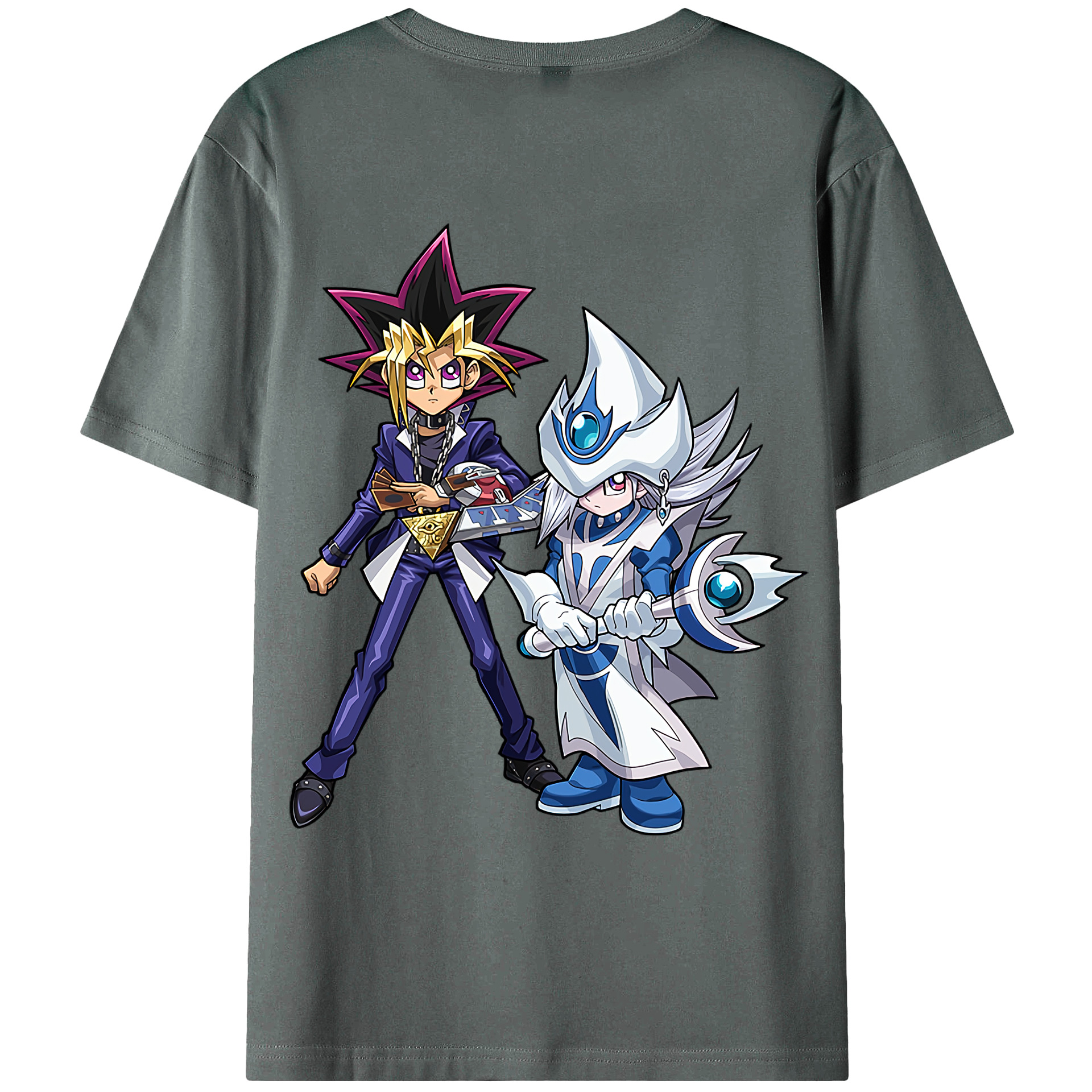 （画像用） 遊☆戯☆王 Yu-Gi-Oh! 綿100％ メンズ半袖Tシャツ（バックプリント） 通気性